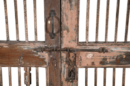 Antique Indian Teak Wood Jali Shutter Doors
