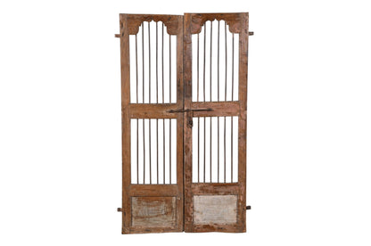 Antique Indian Teak Wood Jali Shutter Doors