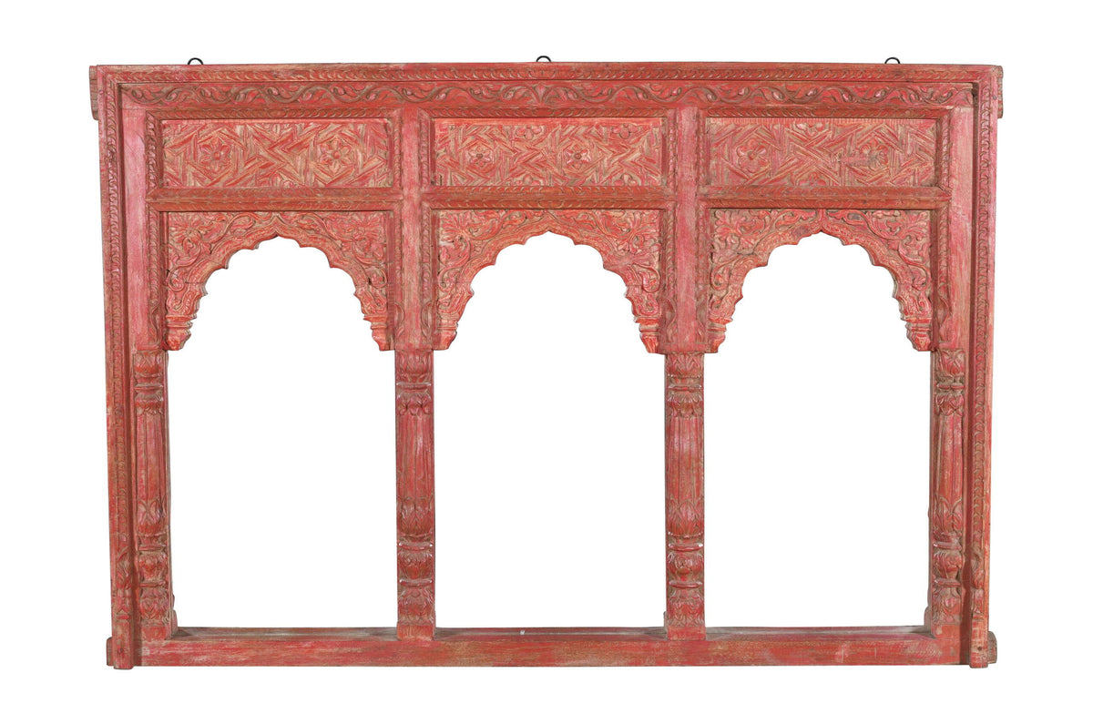 Antique Indian Teak Wood Reclaimed Mirror