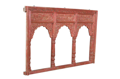 Antique Indian Teak Wood Reclaimed Mirror