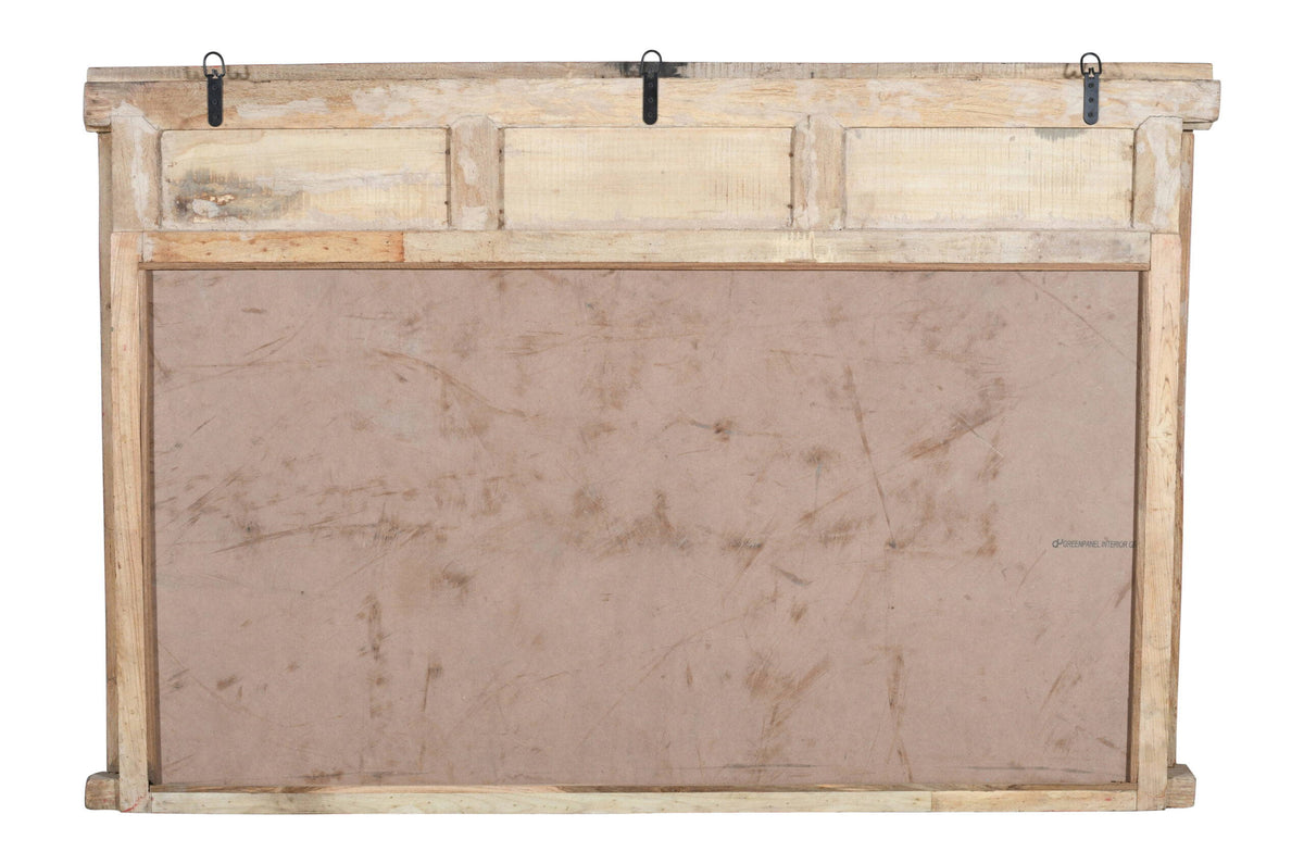 Antique Indian Teak Wood Reclaimed Mirror
