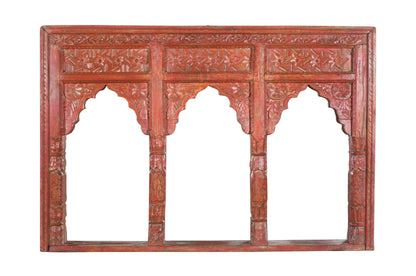 Antique Indian Teak Wood Reclaimed Mirror