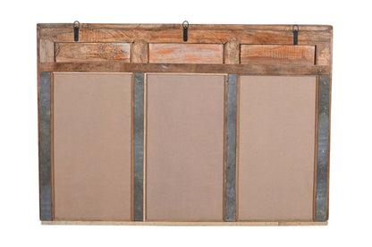 Antique Indian Teak Wood Reclaimed Mirror