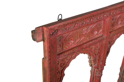 Antique Indian Teak Wood Reclaimed Mirror