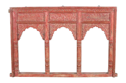 Antique Indian Teak Wood Reclaimed Mirror