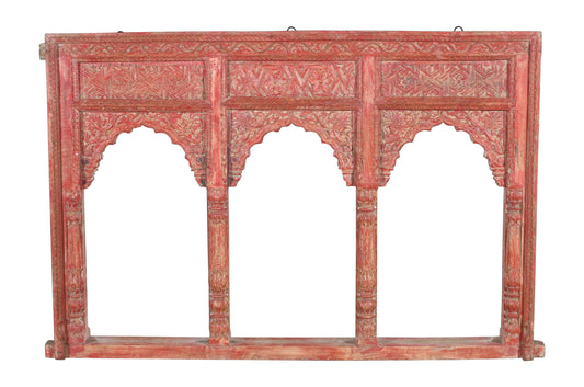 Antique Indian Teak Wood Reclaimed Mirror