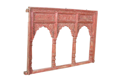 Antique Indian Teak Wood Reclaimed Mirror