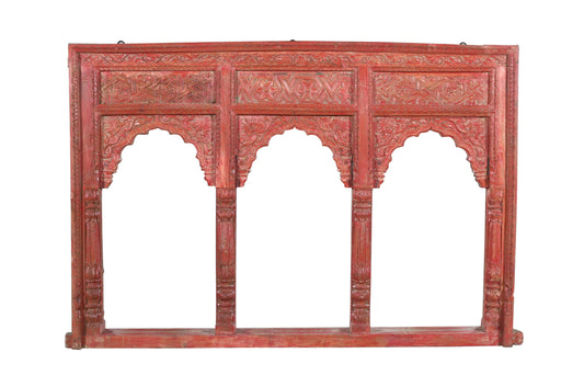 Antique Indian Teak Wood Reclaimed Mirror