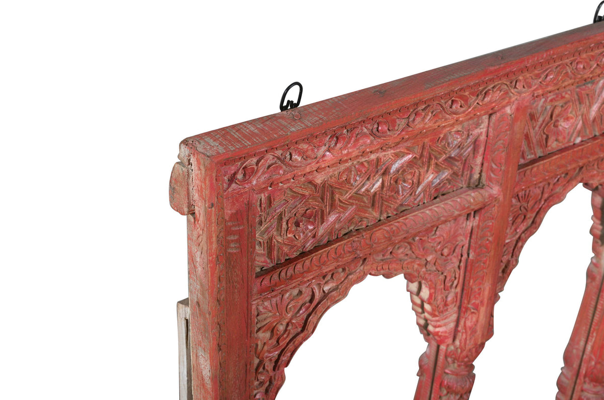Antique Indian Teak Wood Reclaimed Mirror