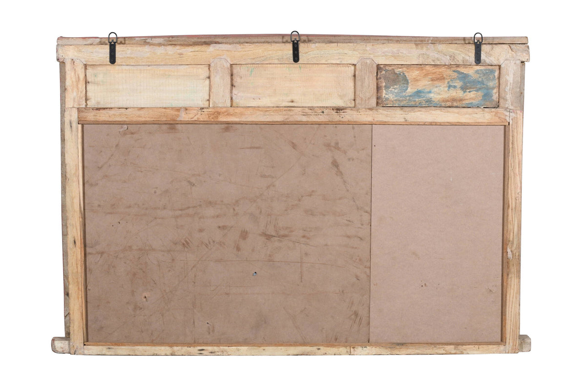Antique Indian Teak Wood Reclaimed Mirror