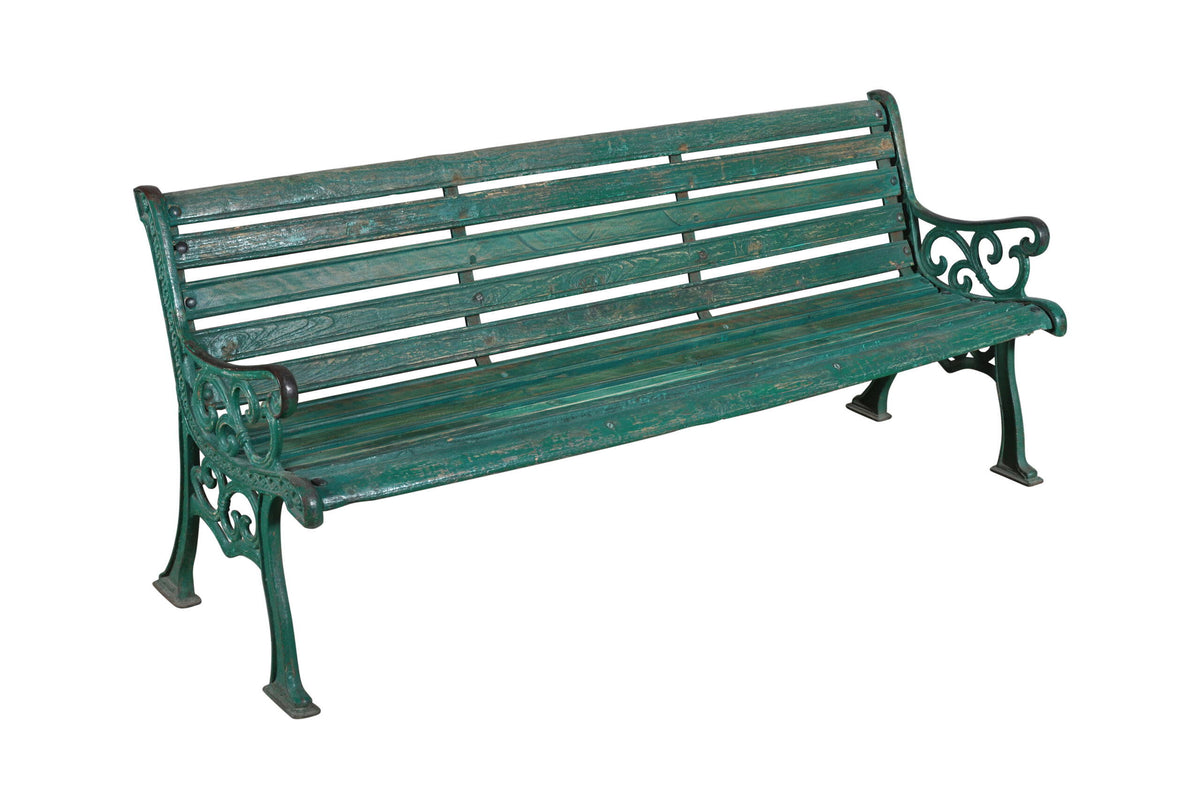 Antique Indian Teak Wood Garden Bench