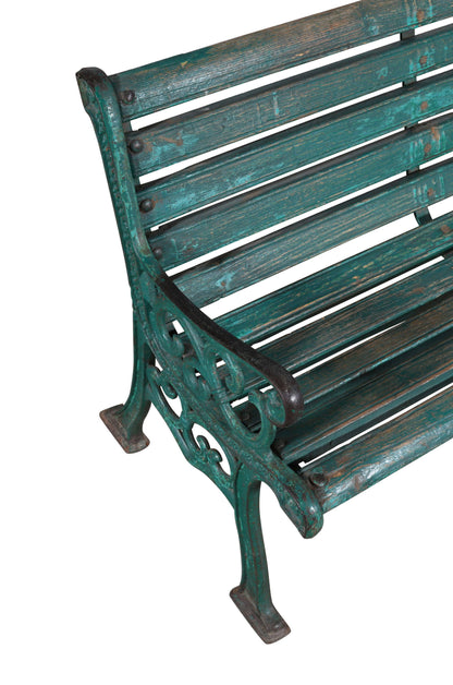 Antique Indian Teak Wood Garden Bench