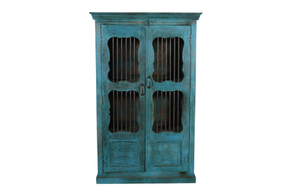 Indian Teak Wood Reclaimed Pinjara Cupboard