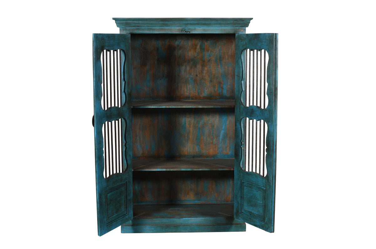 Indian Teak Wood Reclaimed Pinjara Cupboard