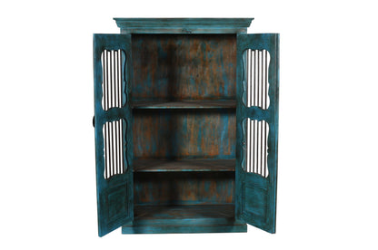Indian Teak Wood Reclaimed Pinjara Cupboard