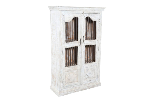 Indian Teak Wood Reclaimed Pinjara Cupboard