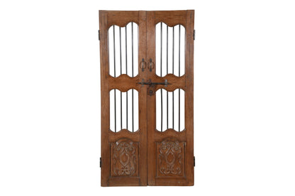 Antique Indian Teak Wood Jali Shutter Doors
