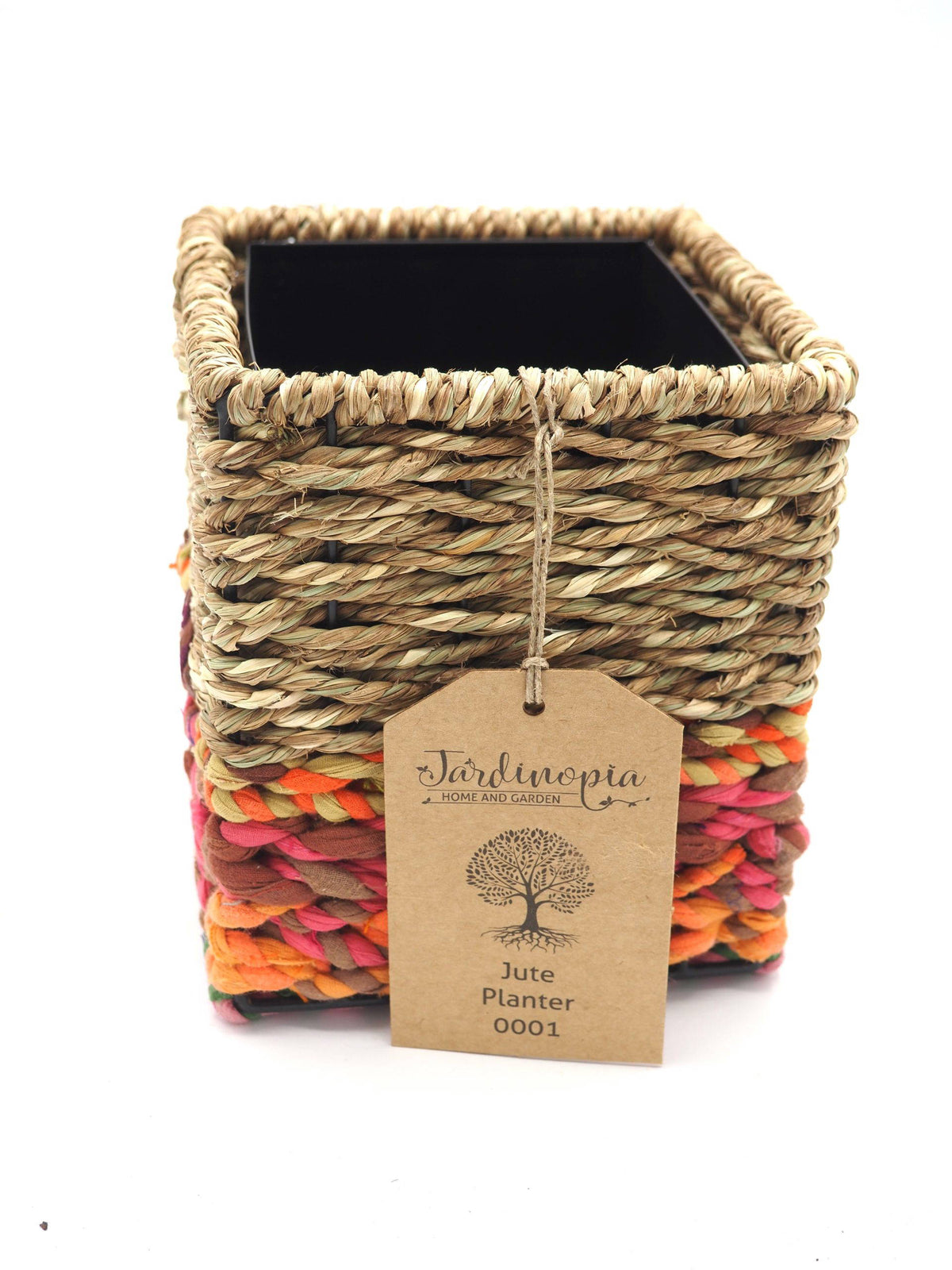 Munja And Reclaimed Sari Fabric Planter – Small
