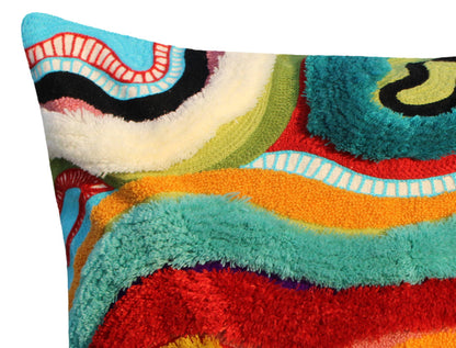 Hand Embroidered Cushion Cover With Poly Fiber Filler