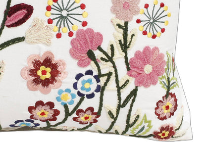 Hand Embroidered Cushion Cover With Poly Fiber Filler