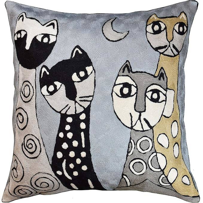 Embroidered Cushion Cover With Poly Fiber Filler