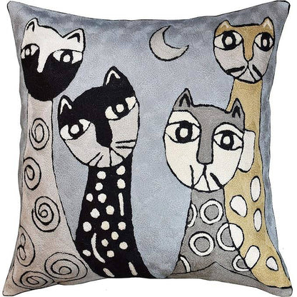 Embroidered Cushion Cover With Poly Fiber Filler