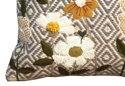 Embroidered Cushion Cover With Poly Fiber Filler