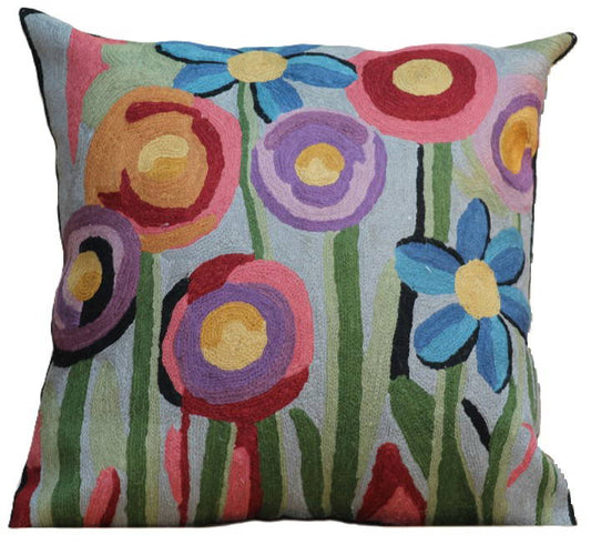 Embroidered Cushion Cover With Poly Fiber Filler
