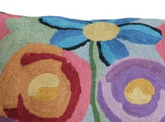 Embroidered Cushion Cover With Poly Fiber Filler