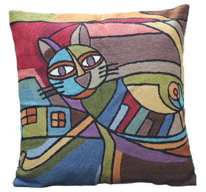 Embroidered Cushion Cover With Poly Fiber Filler