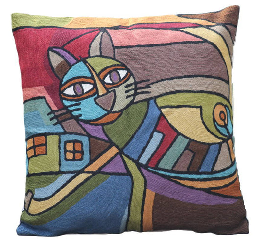 Embroidered Cushion Cover With Poly Fiber Filler
