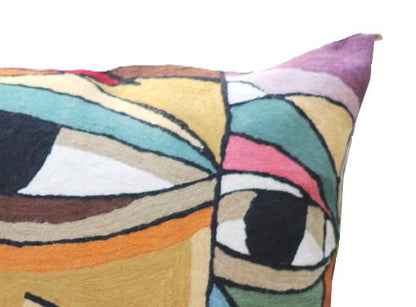 Embroidered Cushion Cover With Poly Fiber Filler