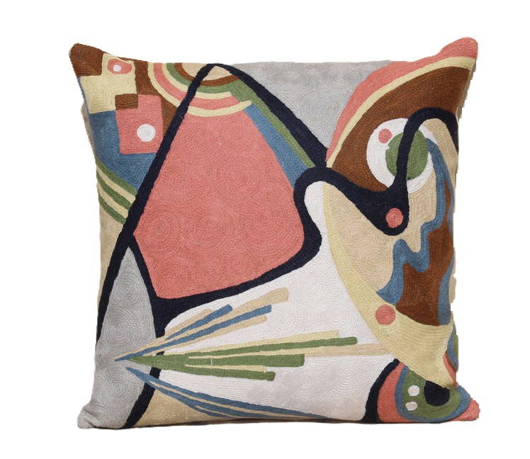 Embroidered Cushion Cover With Poly Fiber Filler