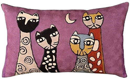 Hand Embroidered Cushion Cover With Poly Fiber Filler