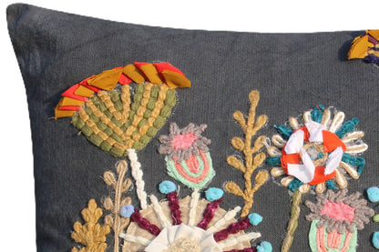 Embroidered Cushion Cover With Poly Fiber Filler