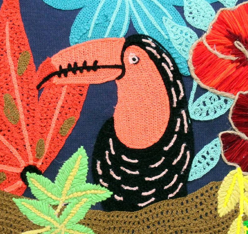 Embroidered Cushion Cover With Poly Fiber Filler