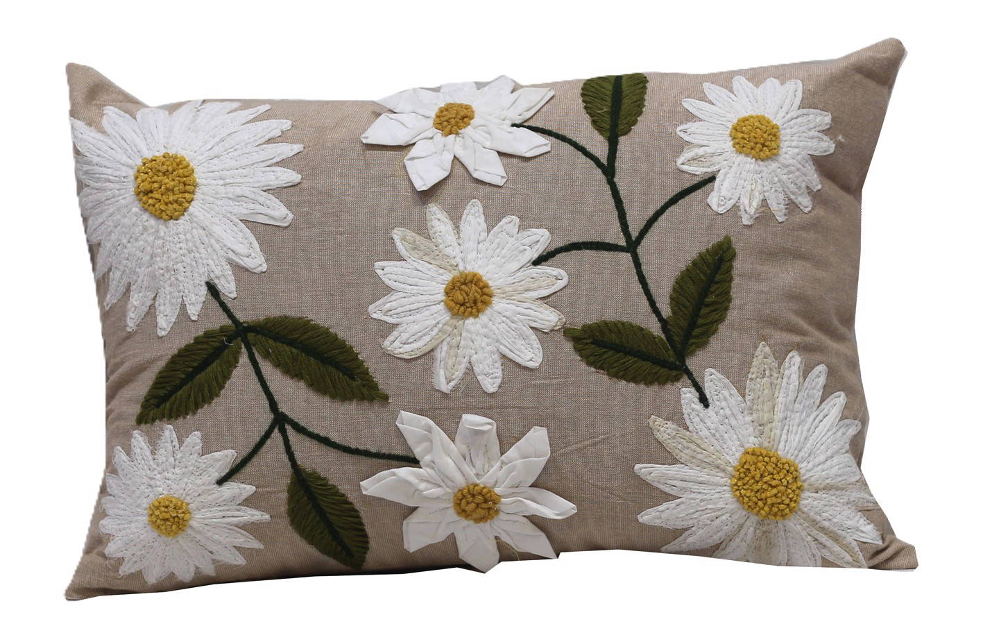 Embroidered Cushion Cover With Poly Fiber Filler