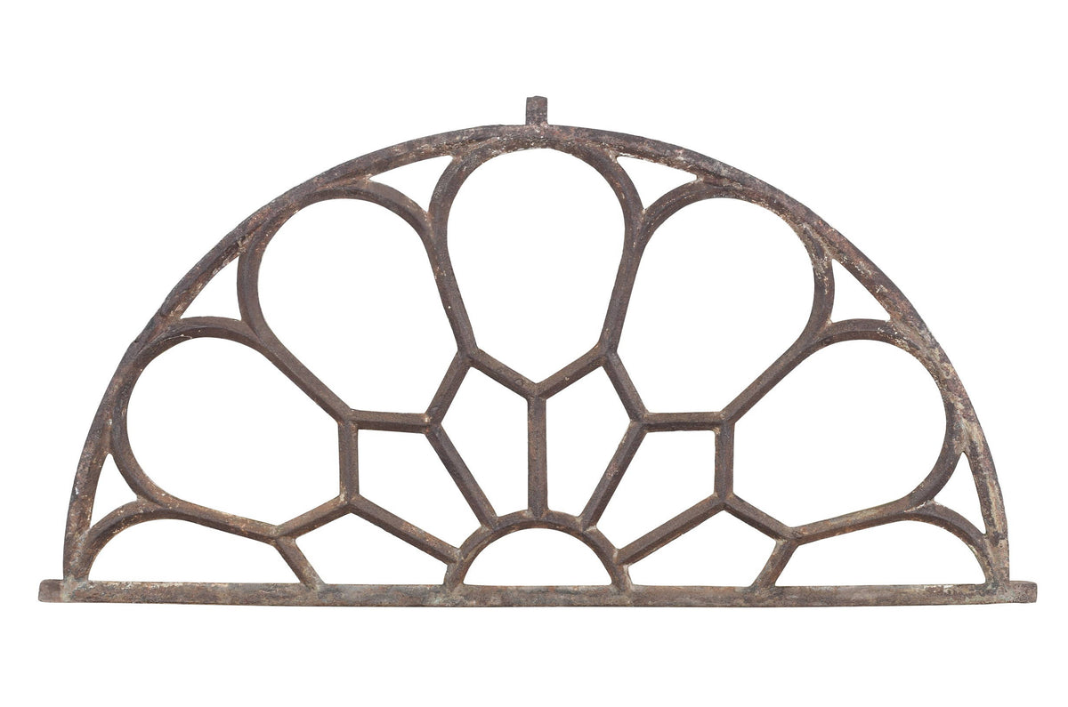 Antique Indian Cast Iron Window Light Mirror