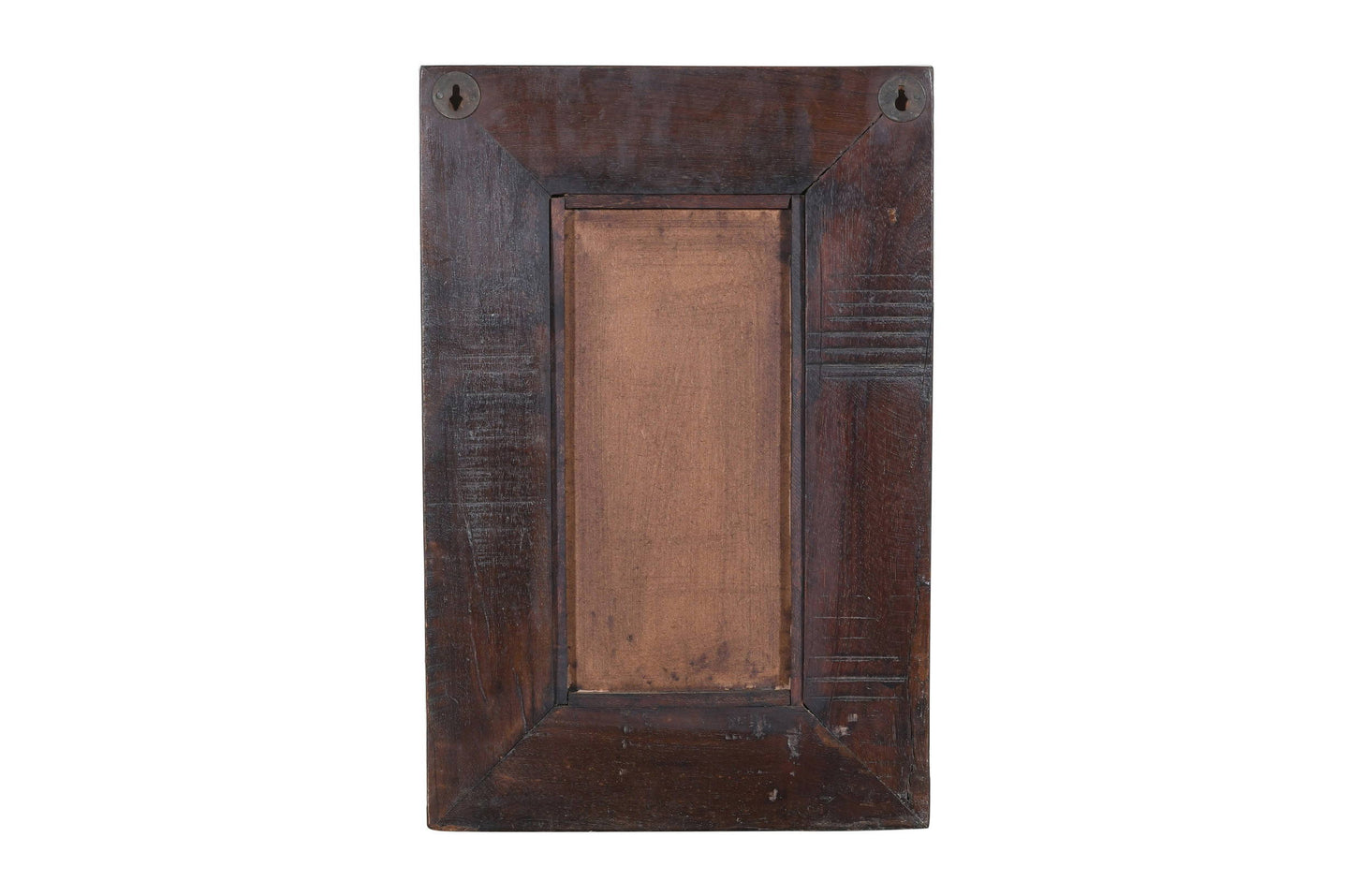 Vintage Indian Teak Wood Wall Mirror
