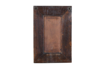 Vintage Indian Teak Wood Wall Mirror