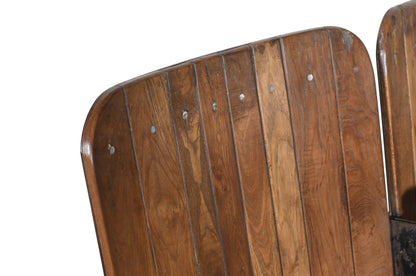 Antique Indian Pair Of Wooden Cinema Seats