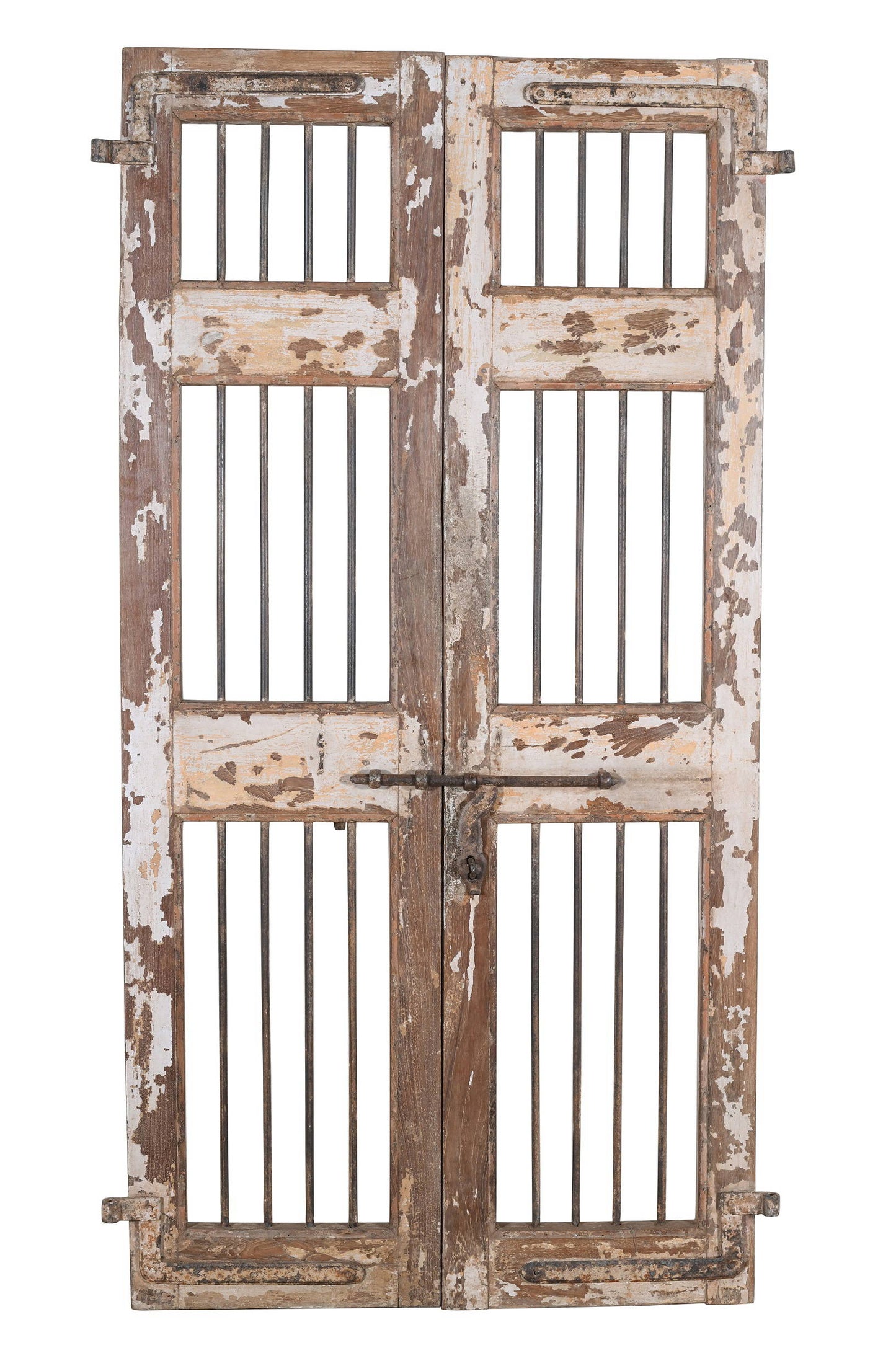 Antique Indian Pair Of Teak Wood Jali Doors