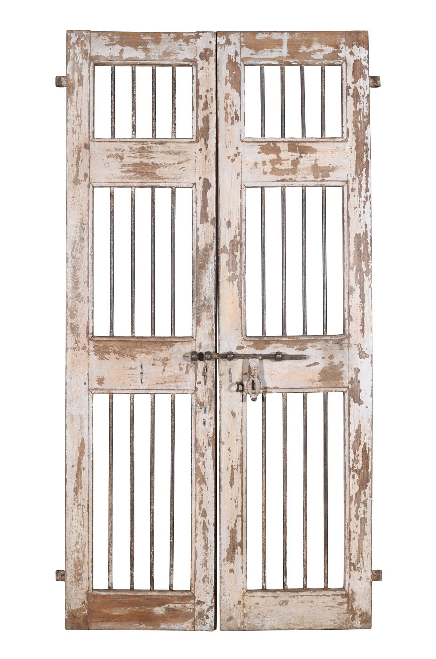 Antique Indian Pair Of Teak Wood Jali Doors
