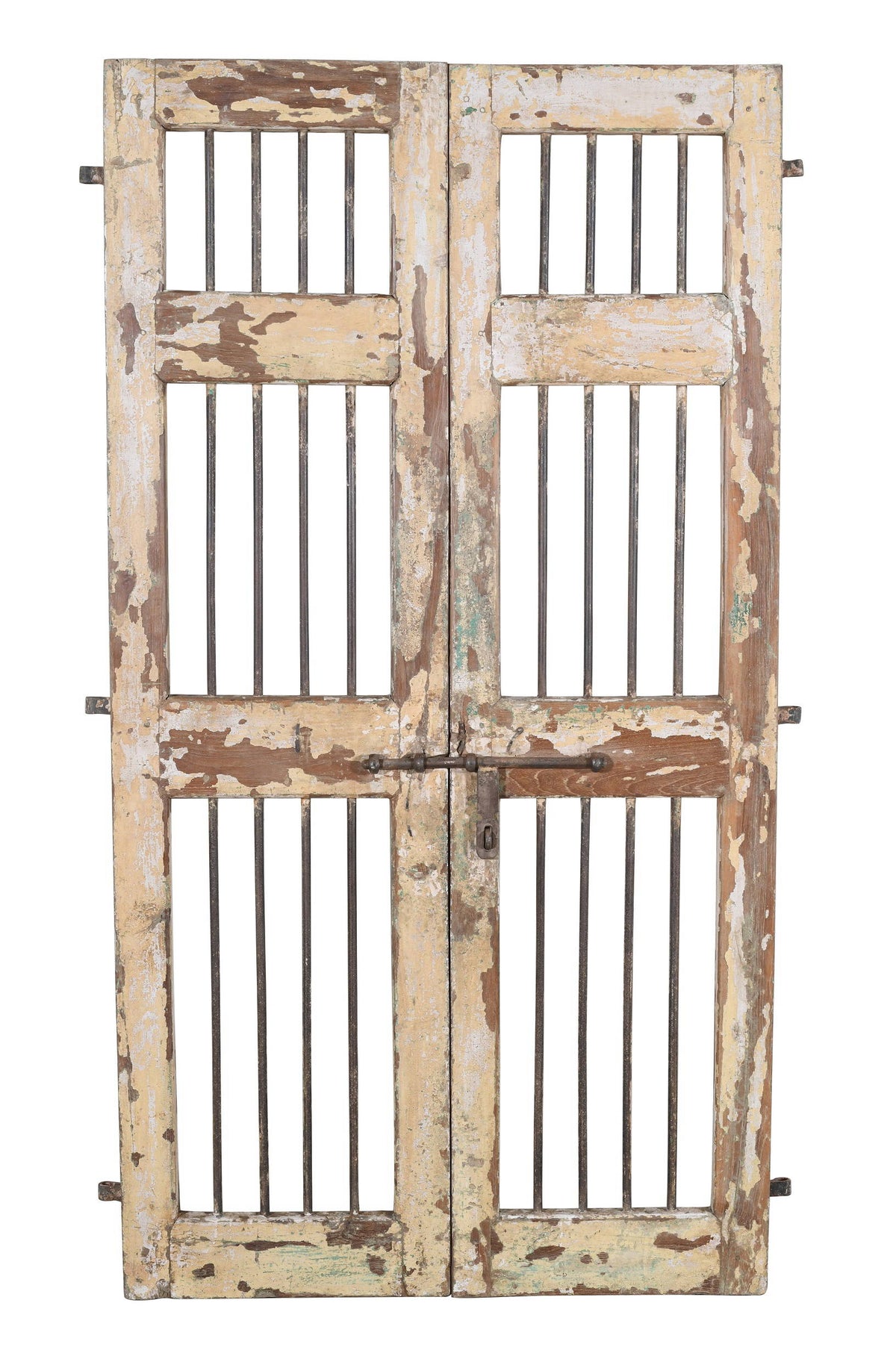 Antique Indian Pair Of Teak Wood Jali Doors