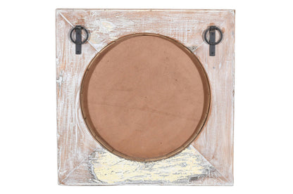 Reclaimed Vintage Indian Teak Wood Wall Mirror