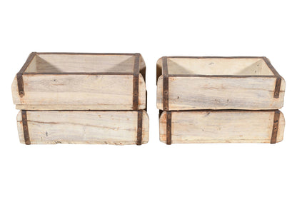 Vintage Indian Teak Wood Brick Molds