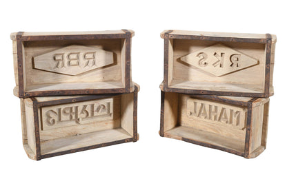 Vintage Indian Teak Wood Brick Molds