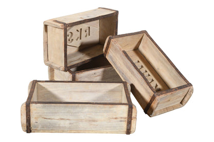 Vintage Indian Teak Wood Brick Molds