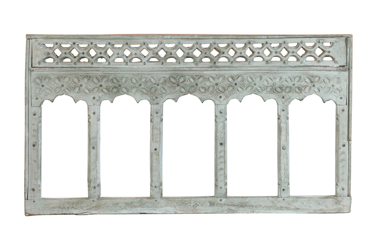 Antique Indian Teak Wood Moghul Style Mirror