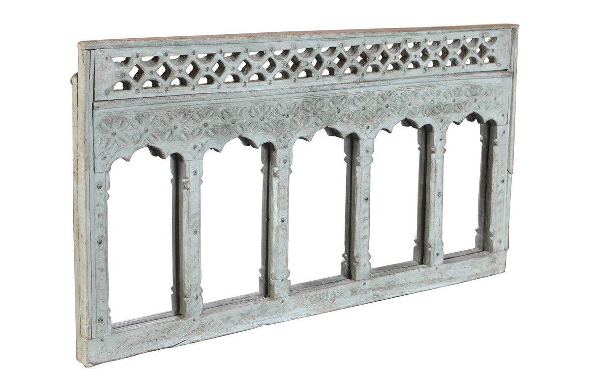 Antique Indian Teak Wood Moghul Style Mirror